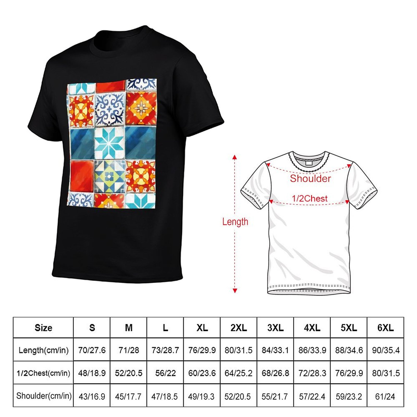 T-shirt coloré avec des carrea - Board Game Azul avis et prix